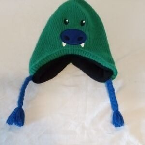 L.L.K. Green and Blue Critter Knit Hat